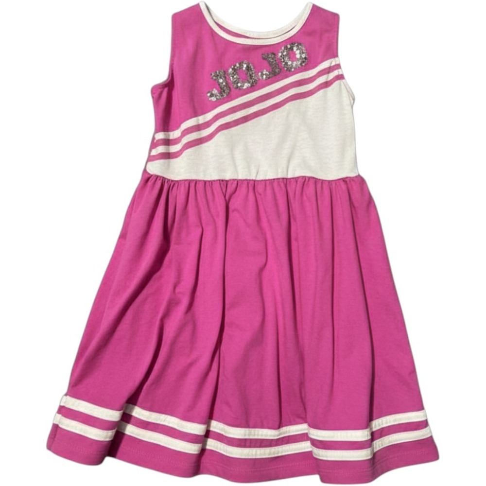 JoJo Siwa Cheerleader Dress Kids 4/5 XS Pink Excellent Sequin Sleeveless Twirl
